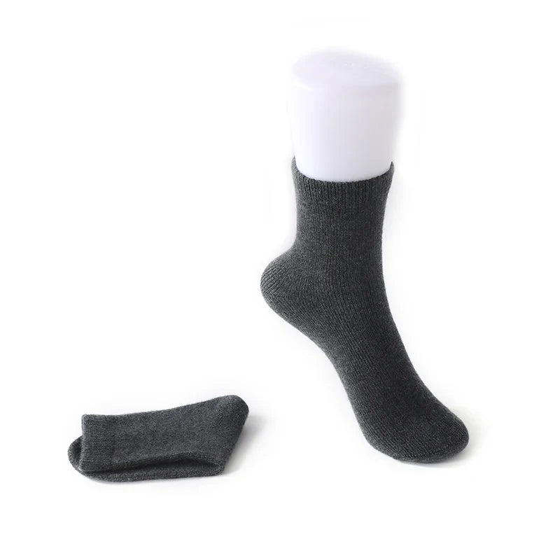 100% Cashmere Socks Women's Knitted Long Tube Socks High Elasticity Warm Straight Tube Socks Autumn Winter Mid Tube Sock